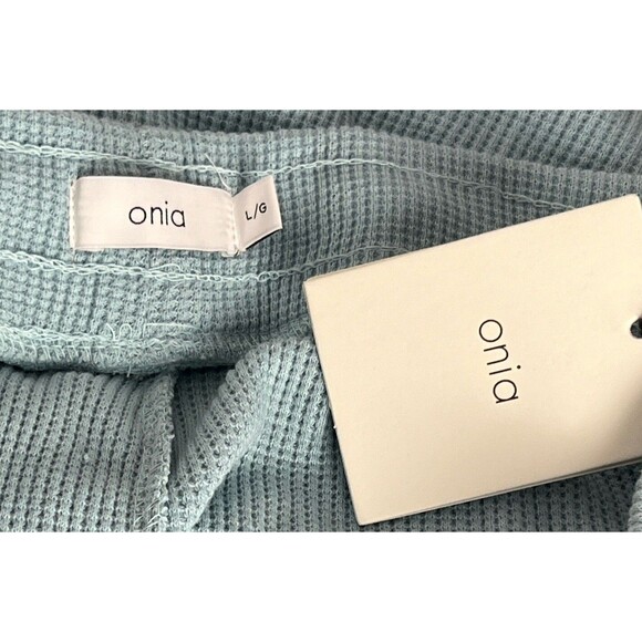 ONIA Jogger Sweatpants Men Large NWT Blue Waffle Knit Pockets‎ Drawstring Luxe - Picture 5 of 5